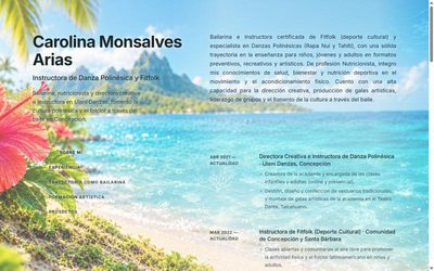 Screenshot of Carolina Monsalves Arias's artistic portfolio website